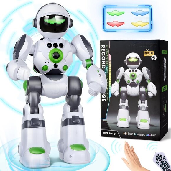 Robot Toys Gift for Kids: Remote Control Robot Programmable with Record Voice - Picture 2 of 7